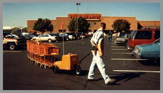 Home Depot pull shopping carts with the Cart Mule