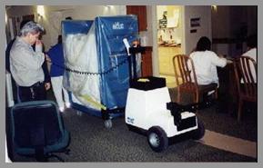 Laundry Cart and equipment at hospital pull or pushed with the Cart Mule