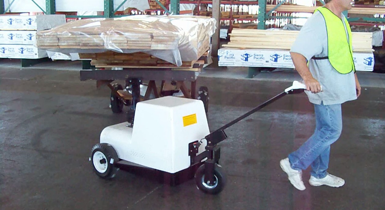 Lumber Cart Mule motorized battery operated mover. 